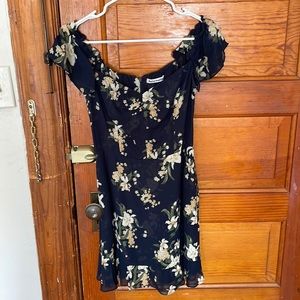 Reformation navy blue flower dress